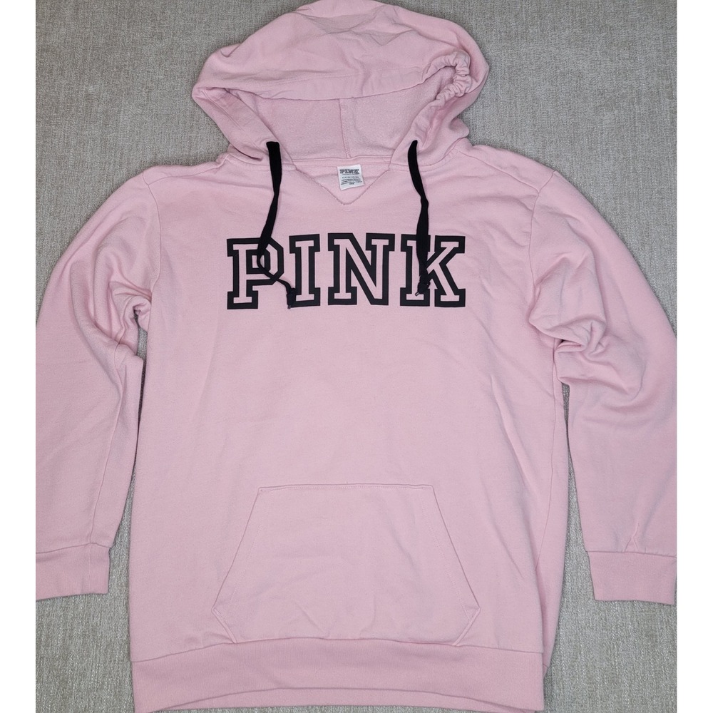 Pink Victoria Secret Hoodie Women S Pink V Neck Graphic Pullover Sweatshirt Y2K